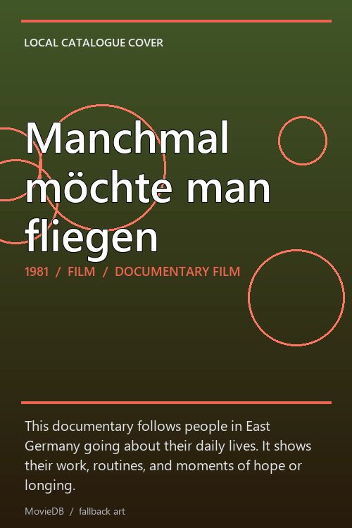 Manchmal möchte man fliegen poster