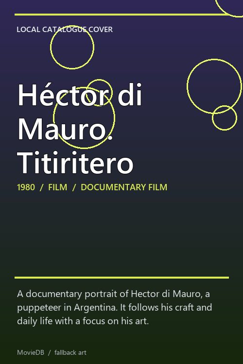 Héctor di Mauro. Titiritero poster