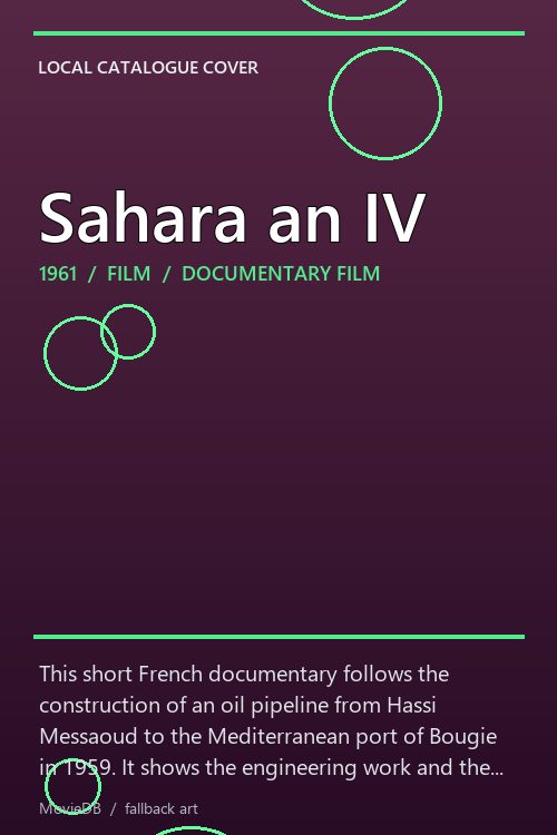 Sahara an IV poster