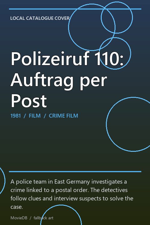 Polizeiruf 110: Auftrag per Post poster