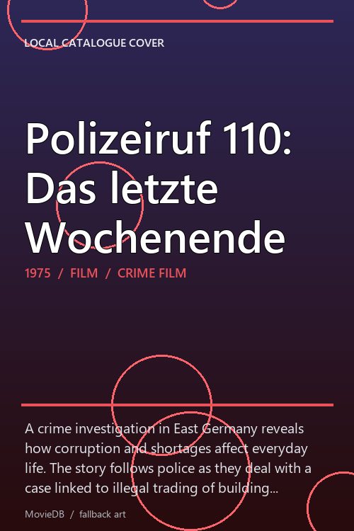 Polizeiruf 110: Das letzte Wochenende poster