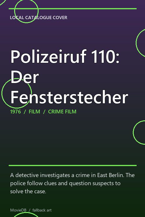 Polizeiruf 110: Der Fensterstecher poster