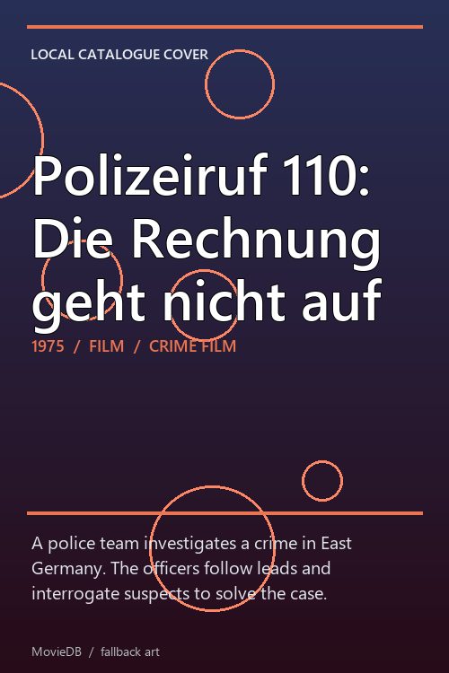 Polizeiruf 110: Die Rechnung geht nicht auf poster