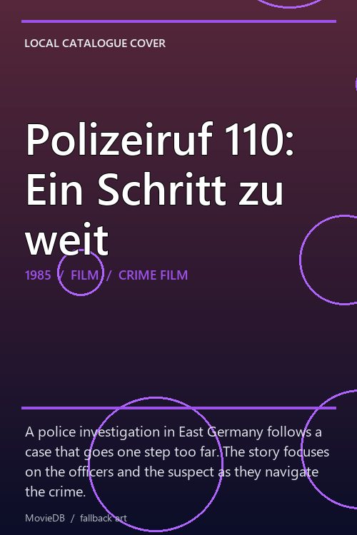 Polizeiruf 110: Ein Schritt zu weit poster