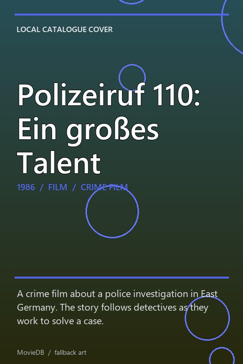 Polizeiruf 110: Ein großes Talent poster