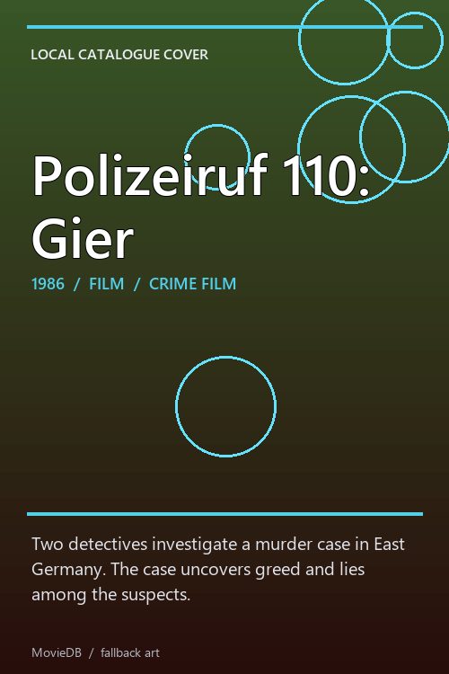 Polizeiruf 110: Gier poster