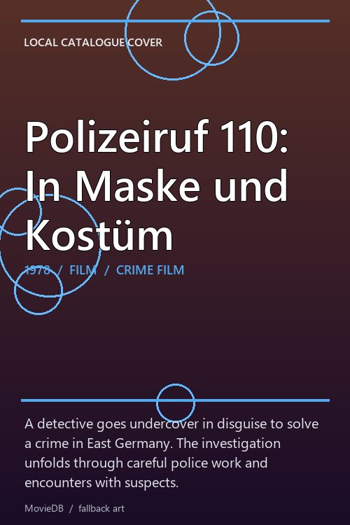 Polizeiruf 110: In Maske und Kostüm poster