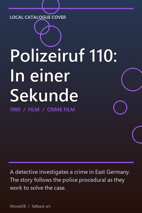 Polizeiruf 110: In einer Sekunde poster