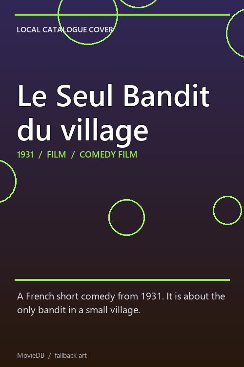 Le Seul Bandit du village poster