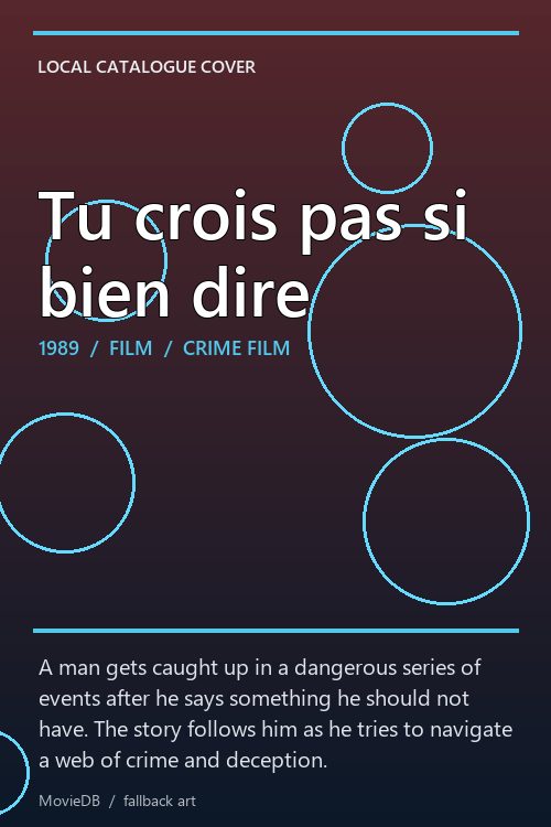 Tu crois pas si bien dire poster