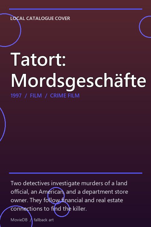 Tatort: Mordsgeschäfte poster