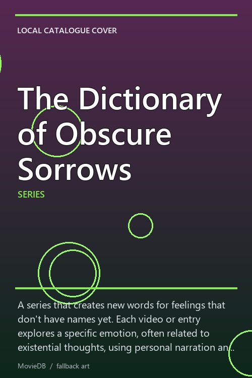 The Dictionary of Obscure Sorrows poster