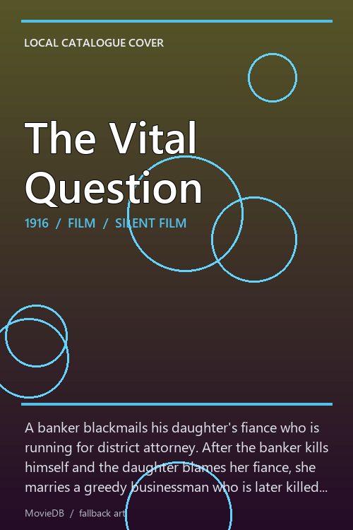 The Vital Question poster
