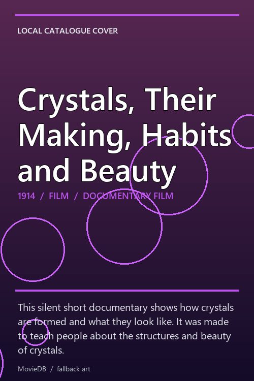 Crystals, Their Making, Habits and Beauty poster