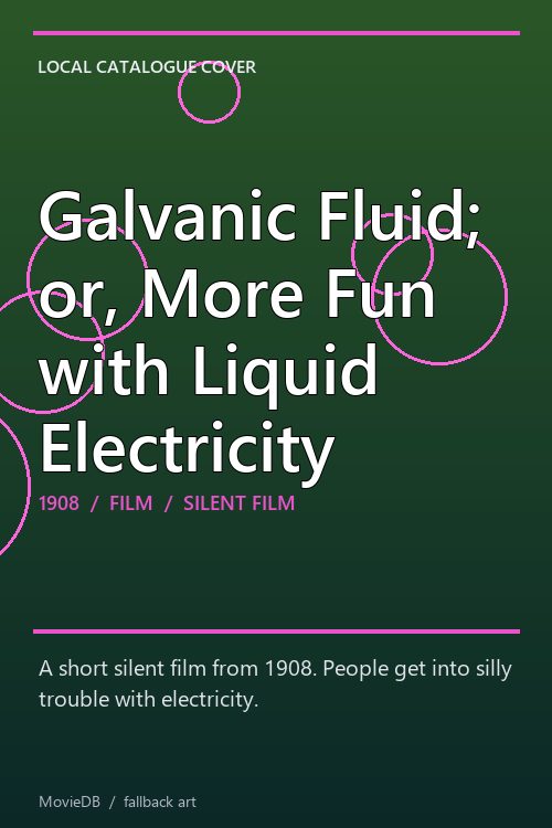 Galvanic Fluid; or, More Fun with Liquid Electricity poster