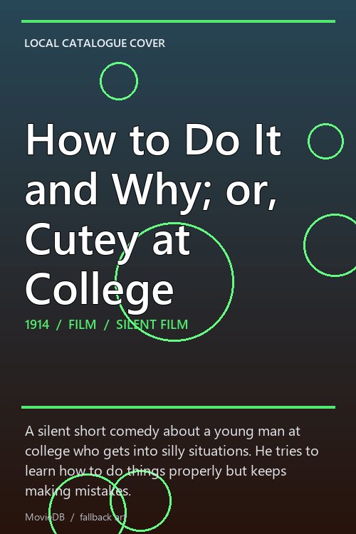 How to Do It and Why; or, Cutey at College poster