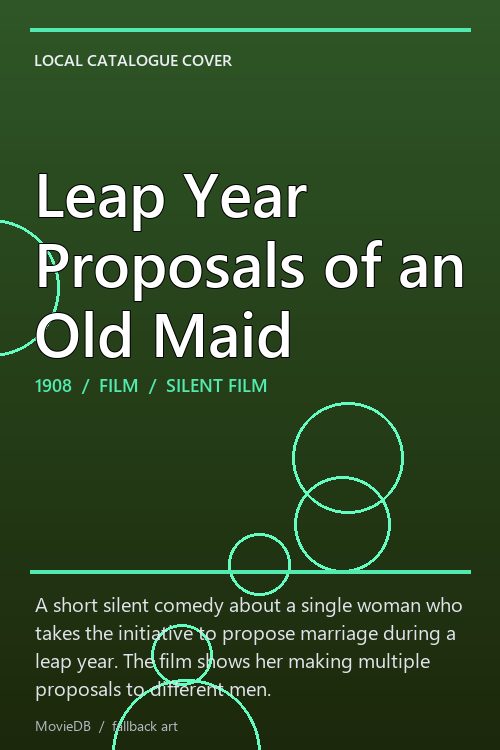 Leap Year Proposals of an Old Maid poster