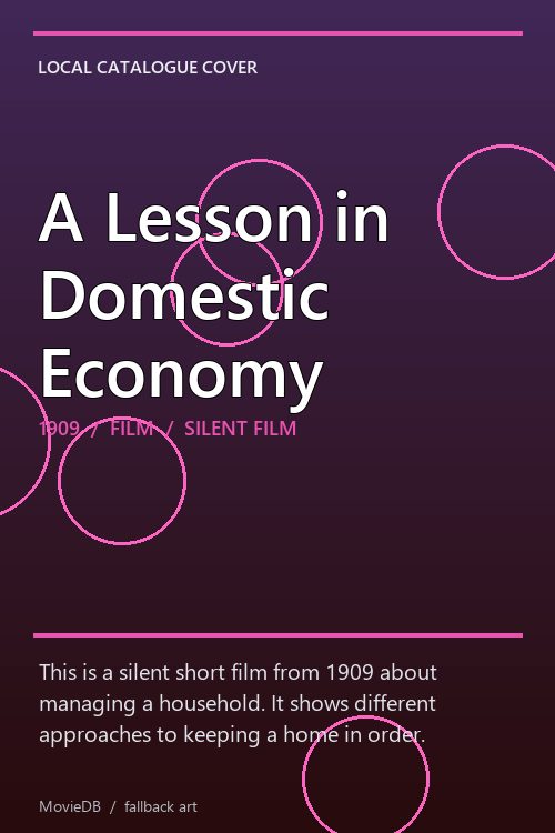 A Lesson in Domestic Economy poster