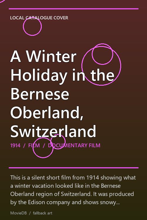 A Winter Holiday in the Bernese Oberland, Switzerland poster