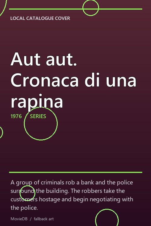 Aut aut. Cronaca di una rapina poster