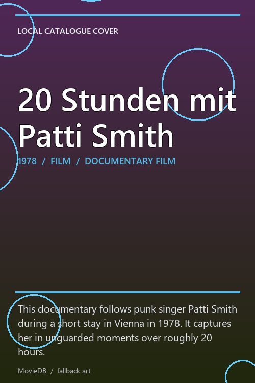 20 Stunden mit Patti Smith poster