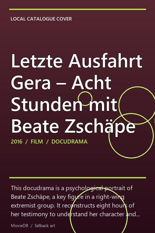 Letzte Ausfahrt Gera – Acht Stunden mit Beate Zschäpe poster