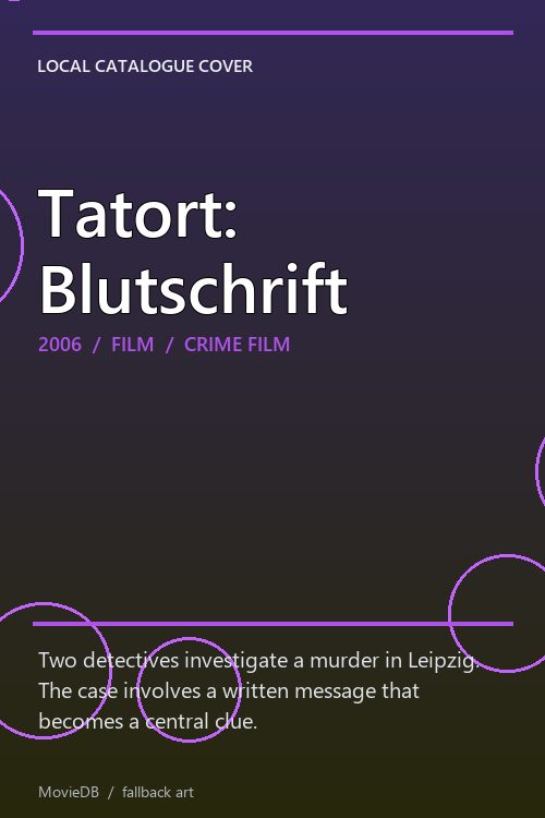Tatort: Blutschrift poster