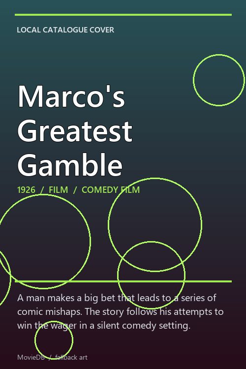 Marco's Greatest Gamble poster
