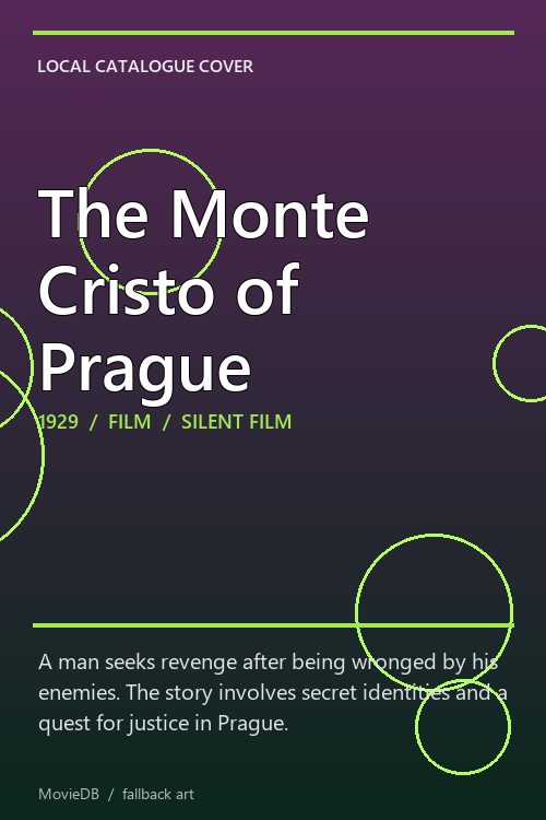 The Monte Cristo of Prague poster
