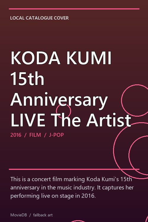 KODA KUMI 15th Anniversary LIVE The Artist poster