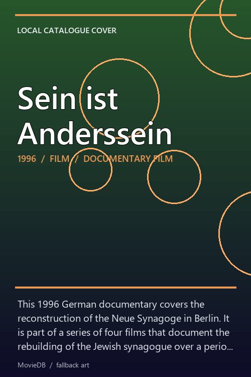 Sein ist Anderssein poster