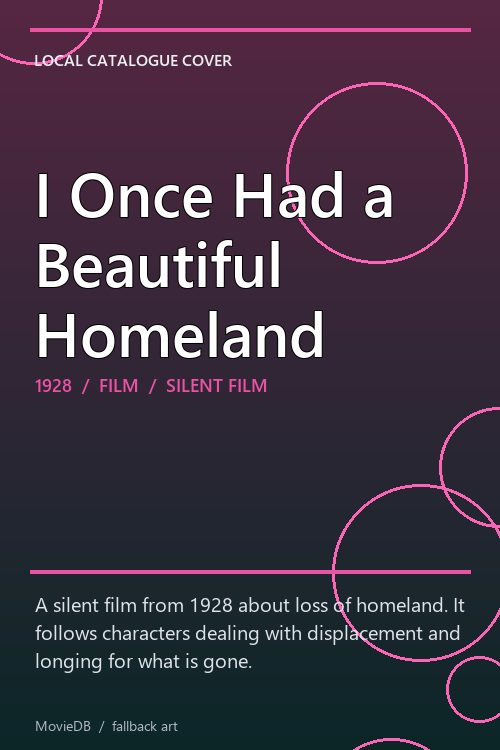 I Once Had a Beautiful Homeland poster