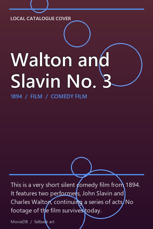 Walton and Slavin No. 3 poster