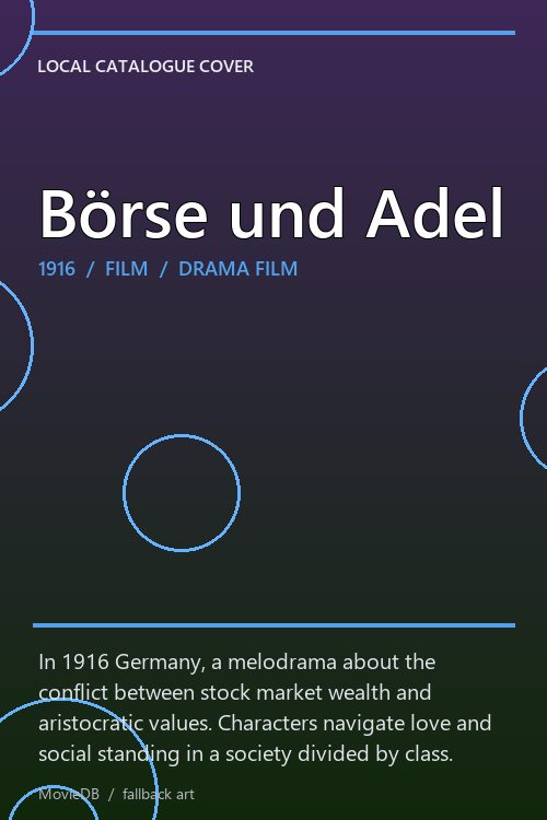 Börse und Adel poster