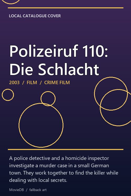Polizeiruf 110: Die Schlacht poster
