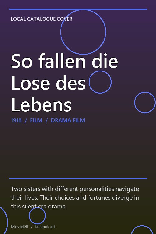 So fallen die Lose des Lebens poster
