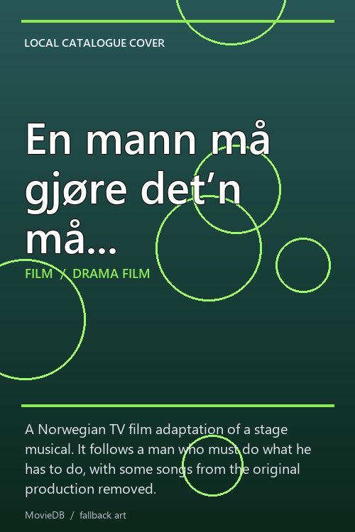 En mann må gjøre det’n må... poster