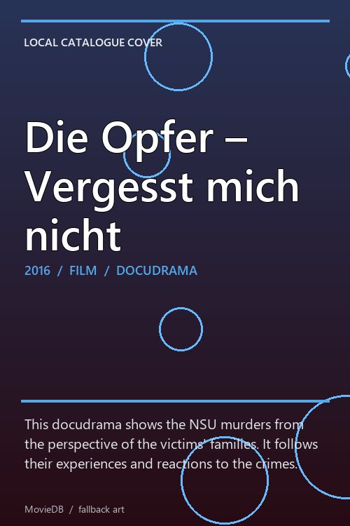 Die Opfer – Vergesst mich nicht poster