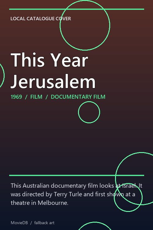 This Year Jerusalem poster