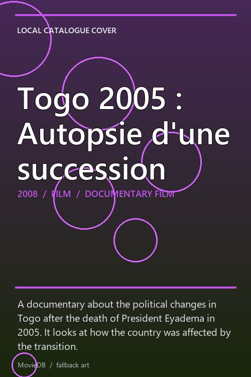 Togo 2005 : Autopsie d'une succession poster