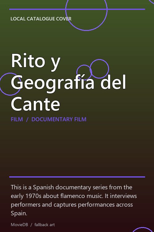 Rito y Geografía del Cante poster