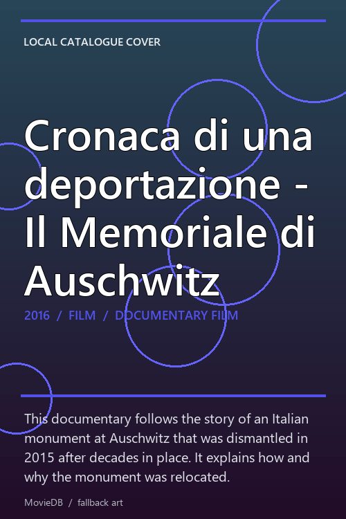 Cronaca di una deportazione - Il Memoriale di Auschwitz poster