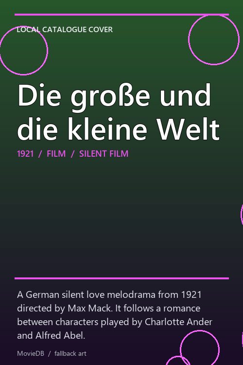 Die große und die kleine Welt poster