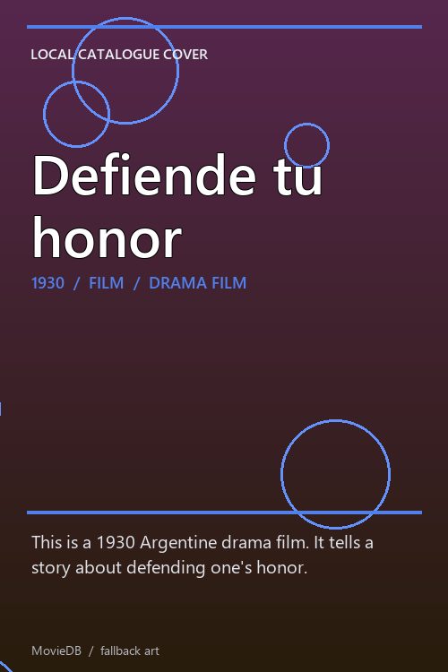 Defiende tu honor poster
