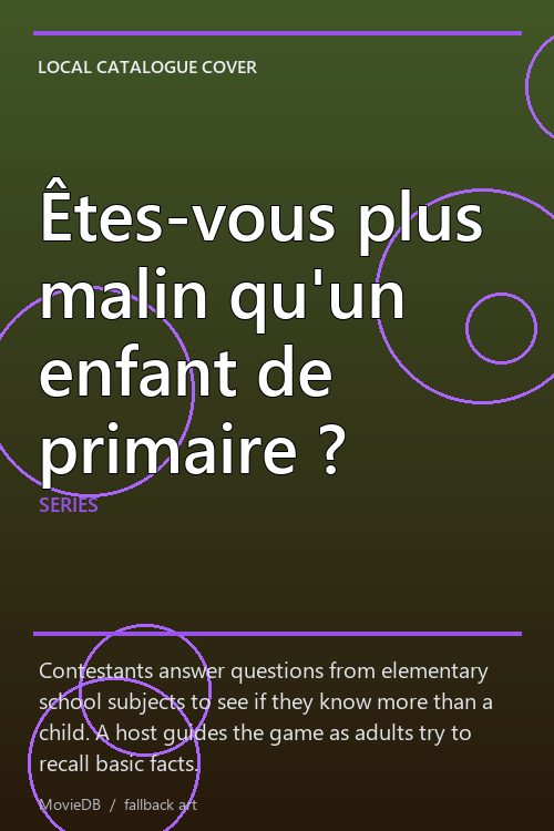 Êtes-vous plus malin qu'un enfant de primaire ? poster
