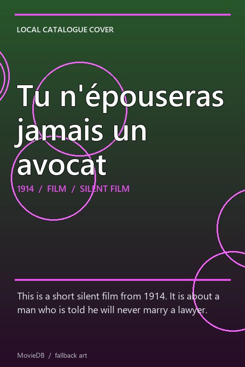 Tu n'épouseras jamais un avocat poster