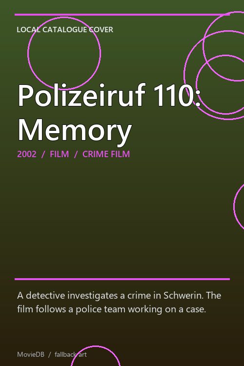 Polizeiruf 110: Memory poster