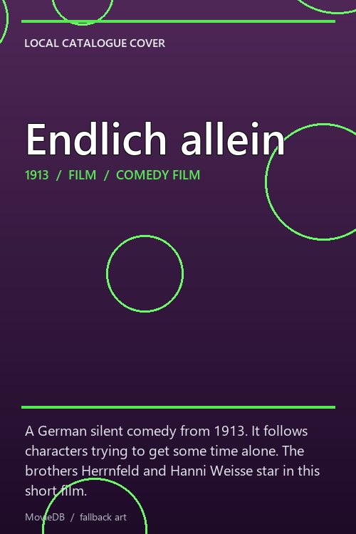 Endlich allein poster