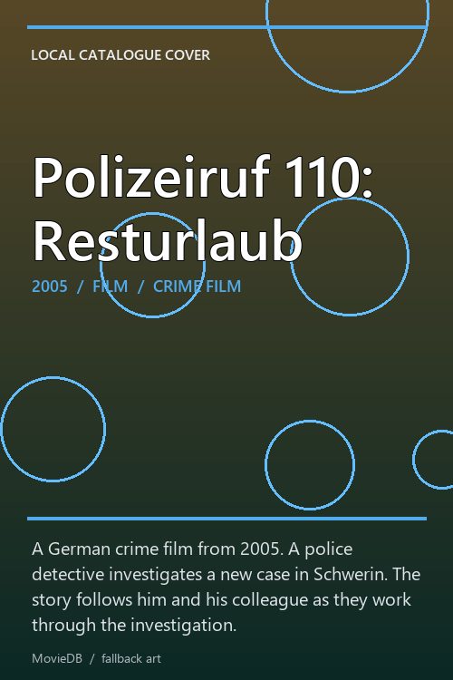 Polizeiruf 110: Resturlaub poster