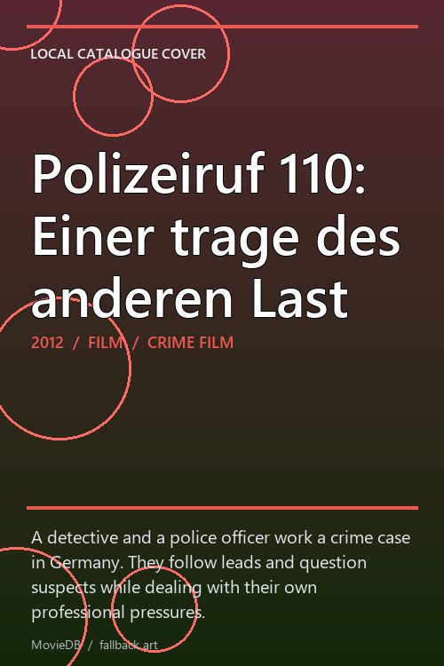 Polizeiruf 110: Einer trage des anderen Last poster